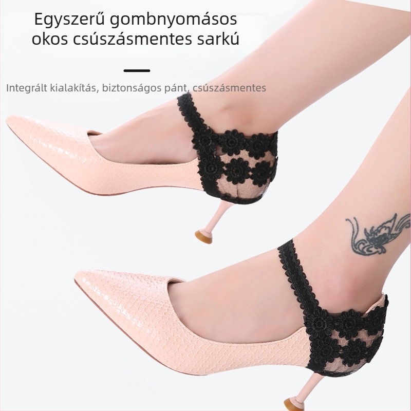 Magas sarkú cipőkhöz anti csúszású pánt – állítható poliészter fűző, modell ST-020, márka Shengtong, bőr cipőkhöz, megakadályozza a sarok elcsúszását
