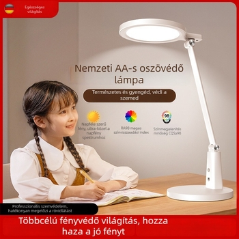Diákok számára asztali lámpa, teljes spektrumú fény, CRI ≥95, kollégiumi mód, érintéses kapcsoló, USB táplálás 12W, éjjeli fény