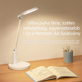 Diákok számára asztali lámpa, teljes spektrumú fény, CRI ≥95, kollégiumi mód, érintéses kapcsoló, USB táplálás 12W, éjjeli fény