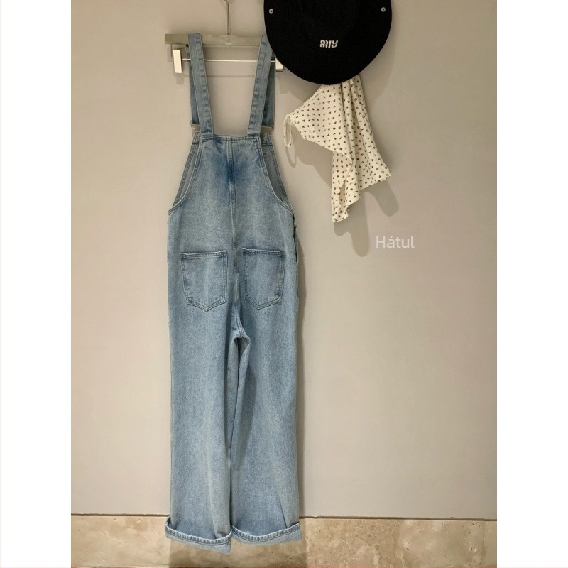 Denim nadrág hátulsó öv részlettel, széles láb, magas derék, patchwork dizájn