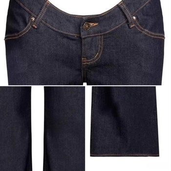 Nadrág Slim Fit ultra alacsony derekú és egyenes szárú, denim-pamut keverék, városi mindennapi stílus