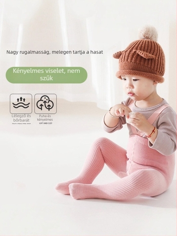 Babák számára készült harisnyanadrág és pántos nadrág őszi–téli alapréteg a has támogatásáért, uniszex