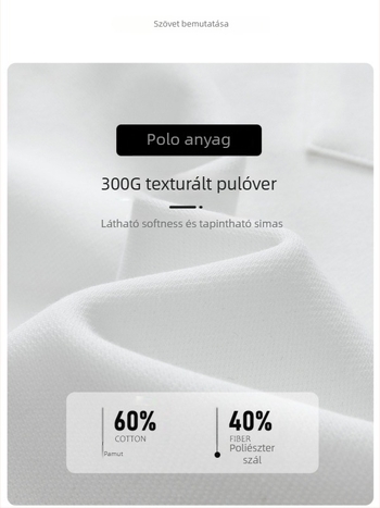 Hosszú ujjú poloing, laza szabás, őszi–téli szezon, egyszínű, gyöngyház pamut keverék (60% pamut)