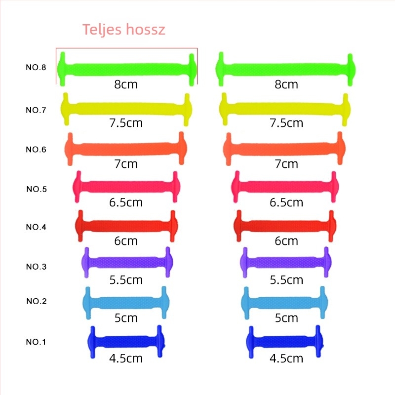 I-típusú szilikon cipőfűzők sportcipőkhöz és hétköznapi lábbelikhez, rugalmas, fűzés nélkül, kreatív