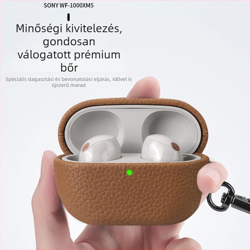 Prémium lychee-textúrájú védőtok a Sony WF-1000XM5-höz
