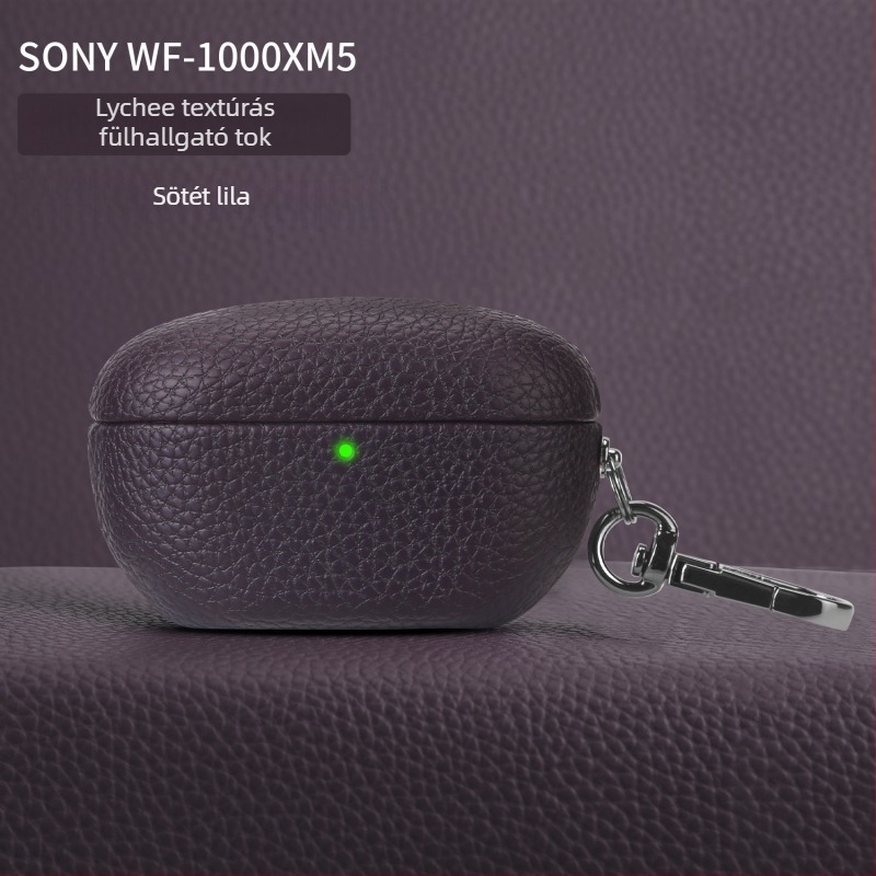 Prémium lychee-textúrájú védőtok a Sony WF-1000XM5-höz