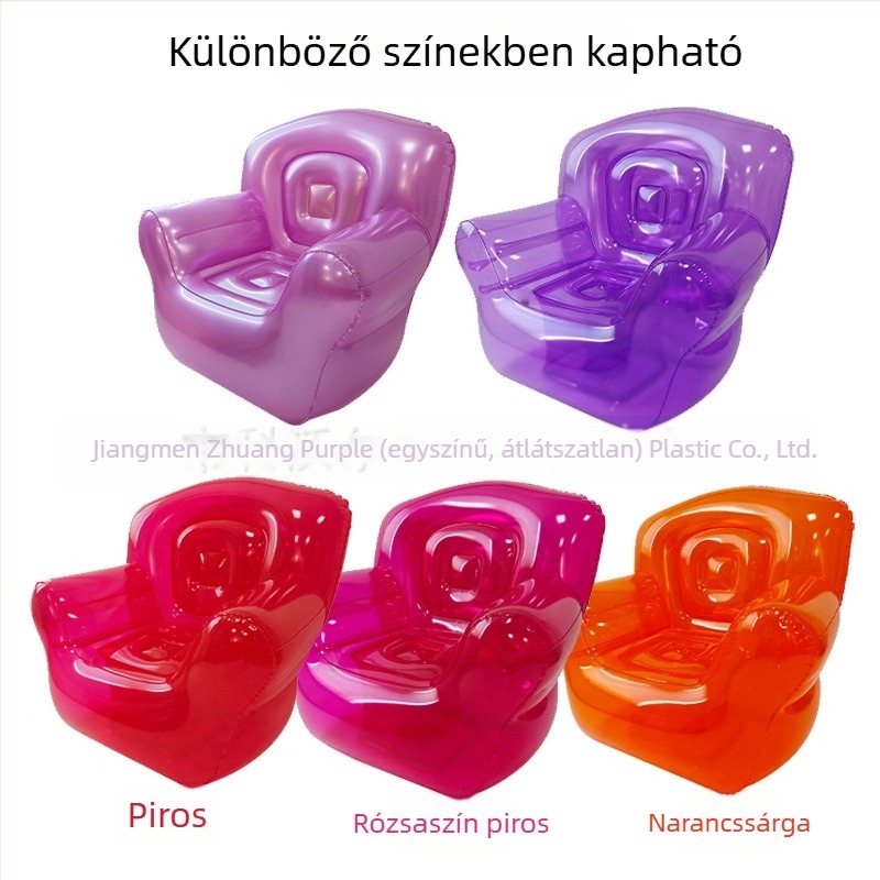 Áttetsző felfújható PVC kanapé kempingezéshez, hordozható, összecsukható egy személyes kanapé