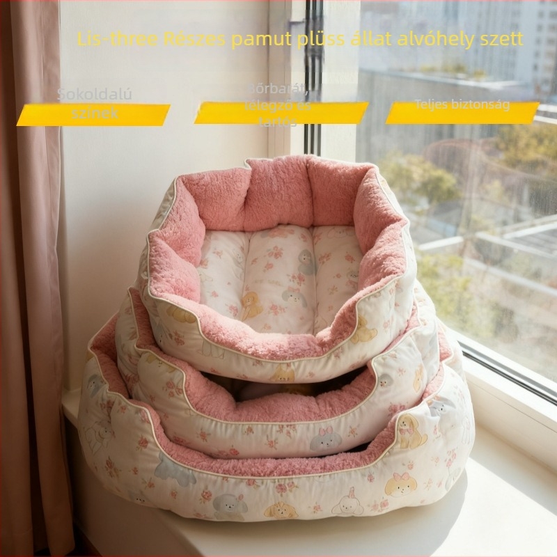 Pamut macskafészek, minden évszakban beltéri használatra, lélegző és meleg
