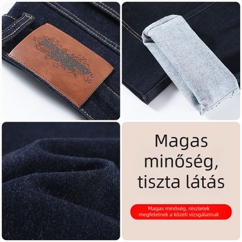 Denim női farmernadrág, egyenes szárú, magas derekú, 90–95% pamut, magas elasztikusság