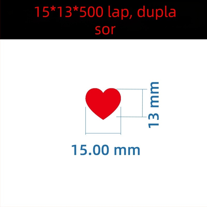 Színes kézírásos nagy szív alakú matrica – rajzfilmszerű öntapadós névjegy, Wright Riley, anyag: bevont papír ragasztó, testre szabható, ideális ajándék