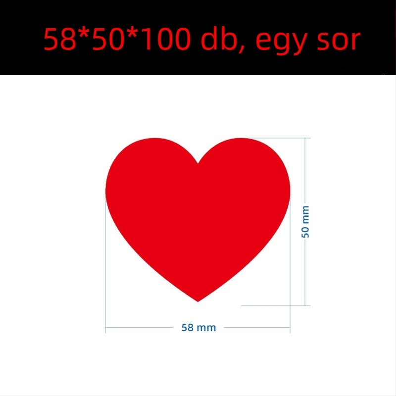 Színes kézírásos nagy szív alakú matrica – rajzfilmszerű öntapadós névjegy, Wright Riley, anyag: bevont papír ragasztó, testre szabható, ideális ajándék