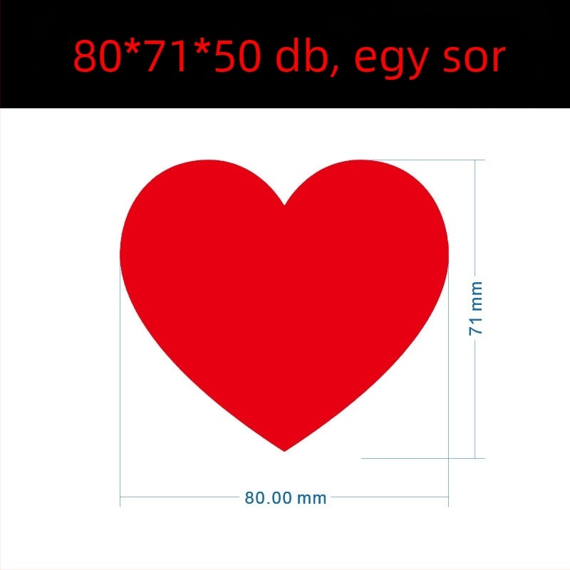 Színes kézírásos nagy szív alakú matrica – rajzfilmszerű öntapadós névjegy, Wright Riley, anyag: bevont papír ragasztó, testre szabható, ideális ajándék