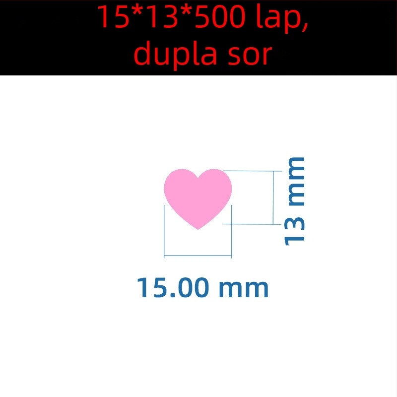 Színes kézírásos nagy szív alakú matrica – rajzfilmszerű öntapadós névjegy, Wright Riley, anyag: bevont papír ragasztó, testre szabható, ideális ajándék