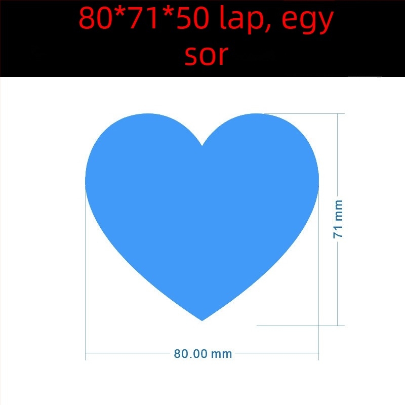 Színes kézírásos nagy szív alakú matrica – rajzfilmszerű öntapadós névjegy, Wright Riley, anyag: bevont papír ragasztó, testre szabható, ideális ajándék