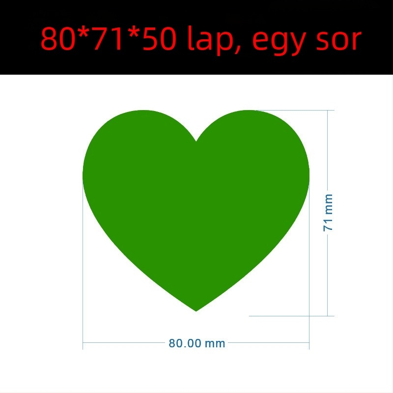 Színes kézírásos nagy szív alakú matrica – rajzfilmszerű öntapadós névjegy, Wright Riley, anyag: bevont papír ragasztó, testre szabható, ideális ajándék