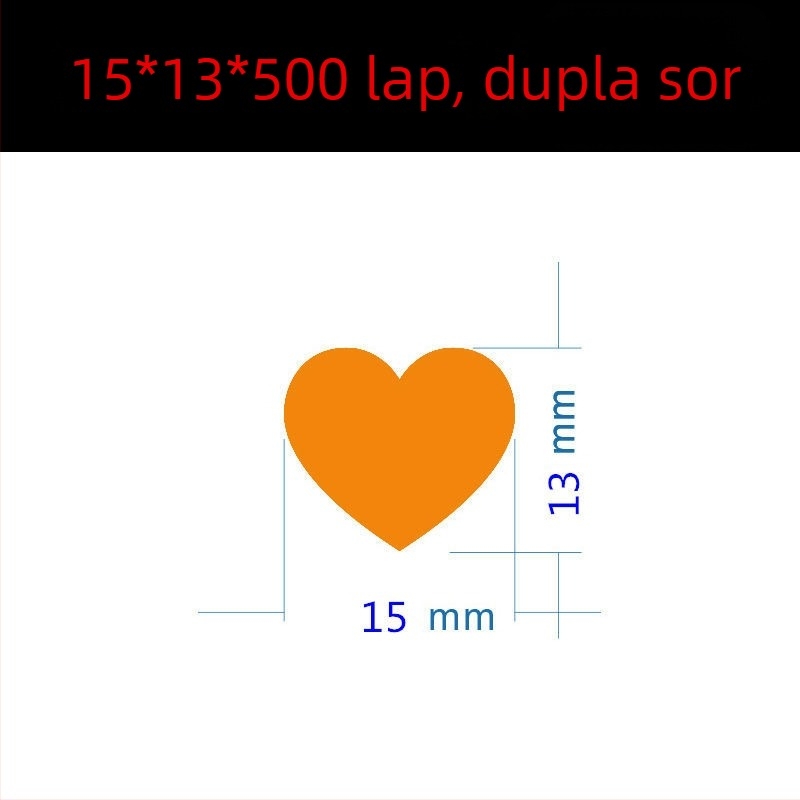 Színes kézírásos nagy szív alakú matrica – rajzfilmszerű öntapadós névjegy, Wright Riley, anyag: bevont papír ragasztó, testre szabható, ideális ajándék