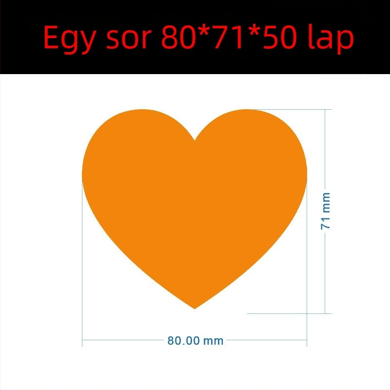 Színes kézírásos nagy szív alakú matrica – rajzfilmszerű öntapadós névjegy, Wright Riley, anyag: bevont papír ragasztó, testre szabható, ideális ajándék