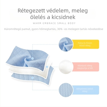 Újszülött számára készült pamut fleece-béléssel ellátott pizsama szett - 100% pamut, vastag meleg, kerek nyakú, mesefigurás mintázat, őszi-téli.