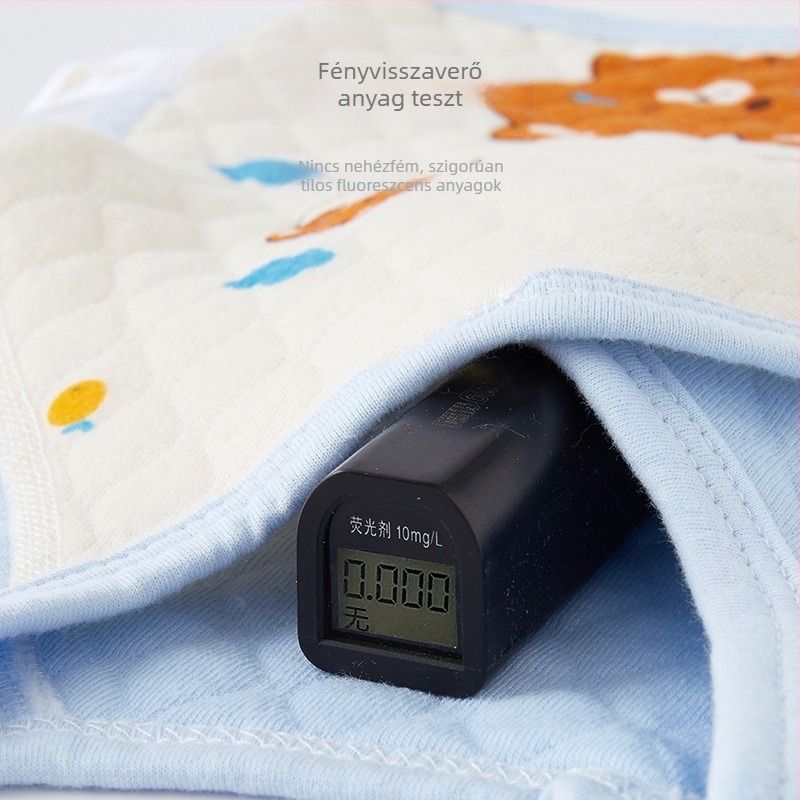 Újszülött számára készült pamut fleece-béléssel ellátott pizsama szett - 100% pamut, vastag meleg, kerek nyakú, mesefigurás mintázat, őszi-téli.