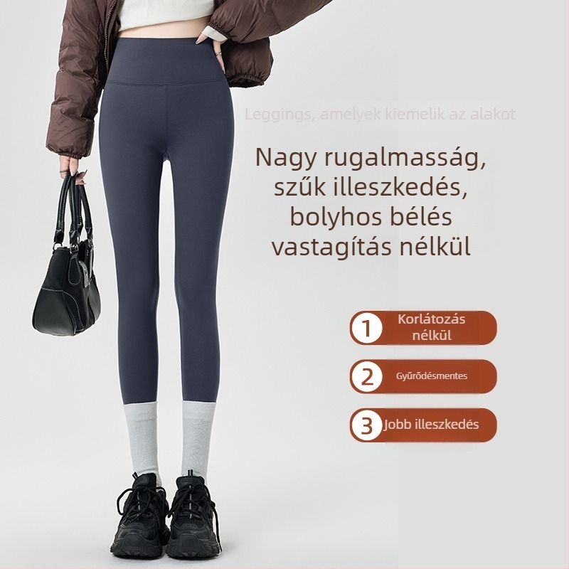 Női jóganadrág kasmír-selyem Sharkskin anyagból, vastag fleece-béléssel, téli meleg, geometrikus mintázat