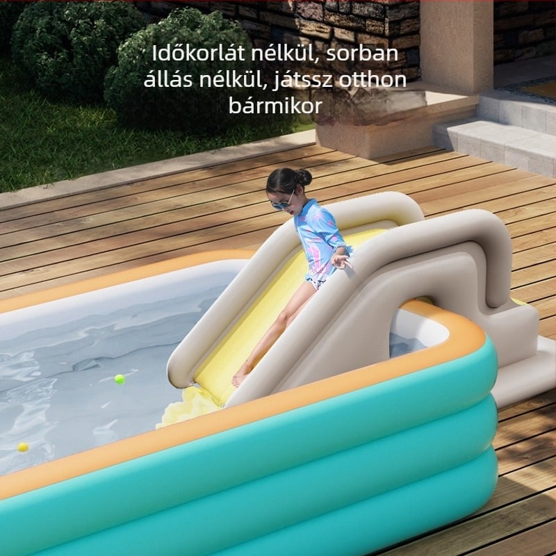Medencéhez való felfújható csúszda – anti-rollover, PVC, márka Mumu Fish, modell Inflatable Slide, helyszíni szórakoztatásra és úszósportokra