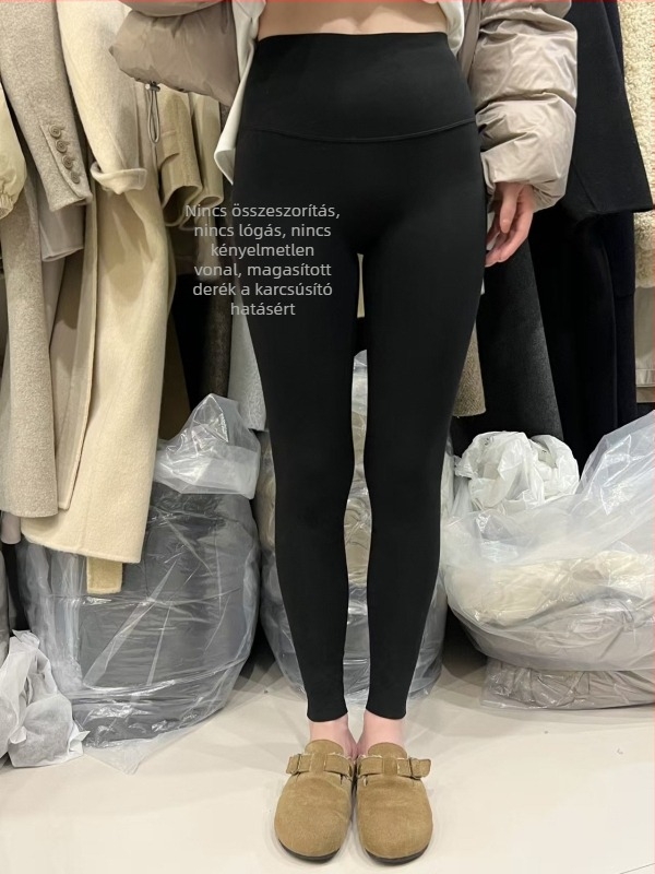 Nylon anyagú leggings, szűk szabás, mikroelasztikus, Nine-Point hossz, téli 2025