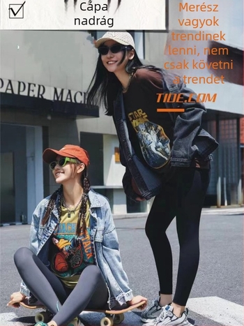 Női leggings, magas derék, fleece-beléssel meleg, nylon-elasztán anyag, bokáig érő hossz, matt felület