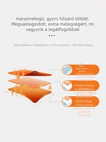 Háromrétegű steppelt termo felső gyerekeknek — 100% pamut, puha anyag, uniszex, téli viselet