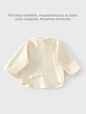 Újszülött pamut felső, kerek nyakú, uniszex, 100% pamut, lágy felület, tavasz 2025