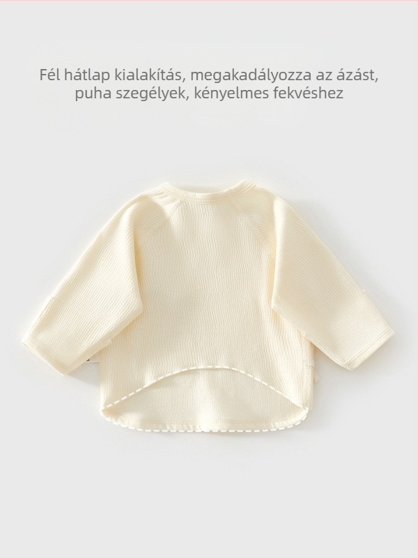 Újszülött pamut felső, kerek nyakú, uniszex, 100% pamut, lágy felület, tavasz 2025