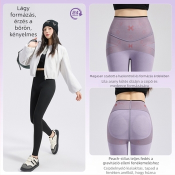 Csípőemelő nadrág, magas derék, szoros fazon, hasi támasz, 9/10 hossz (Nylon 70–80%, Spandex 30–50%, 9–10 hossz, Magas elasztikusság, Hasi támogatás)