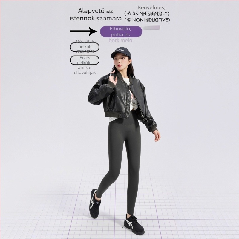 Csípőemelő nadrág, magas derék, szoros fazon, hasi támasz, 9/10 hossz (Nylon 70–80%, Spandex 30–50%, 9–10 hossz, Magas elasztikusság, Hasi támogatás)