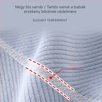Baba corduroy anyagú fleeces kardigán, 95% poliészter, uniszex, kerek nyakú, kapucni nélküli, 1–3 éveseknek