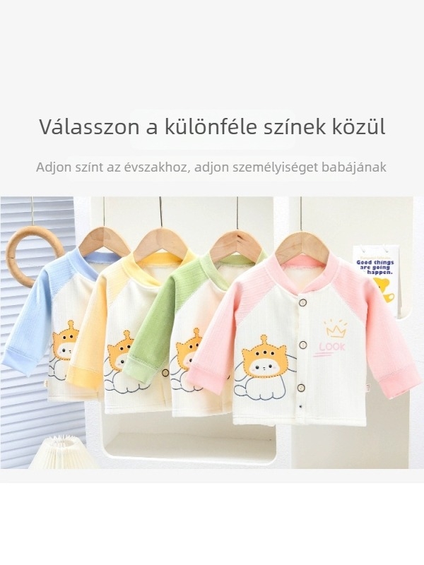 Csecsemő dupla oldalú fleeces felső tavasz–ősz–télre, meleg alapréteg fiúknak és lányoknak