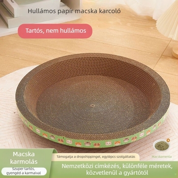 PTS Macska karmoló tál integrált fészekkel — hullámkartonból, kerek/ovális alak