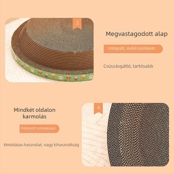 PTS Macska karmoló tál integrált fészekkel — hullámkartonból, kerek/ovális alak