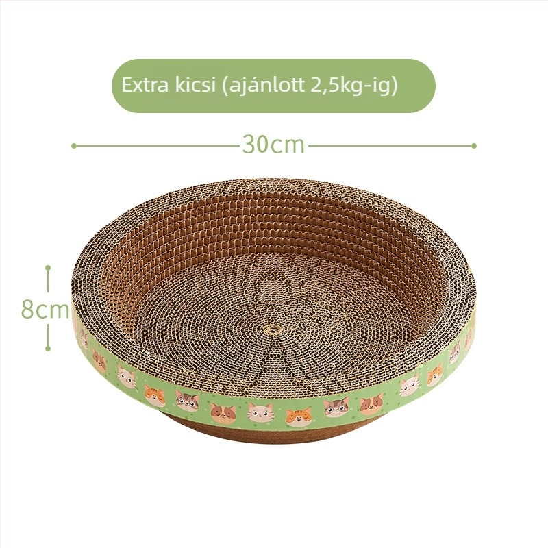 PTS Macska karmoló tál integrált fészekkel — hullámkartonból, kerek/ovális alak