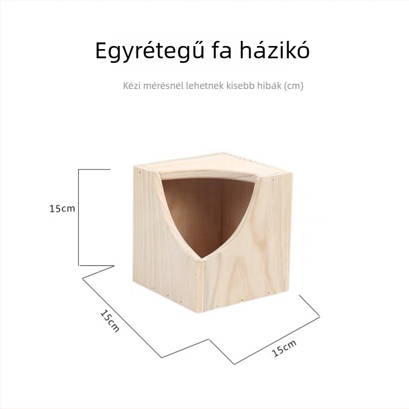 Fából készült hörcsögház (márka: wanye pet; anyag: fa; megfelelő hörcsögnek; évszakok: négy)