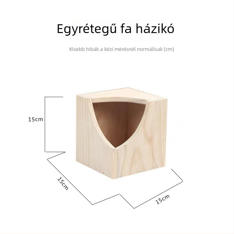 Fából készült hörcsögház (márka: wanye pet; anyag: fa; megfelelő hörcsögnek; évszakok: négy)