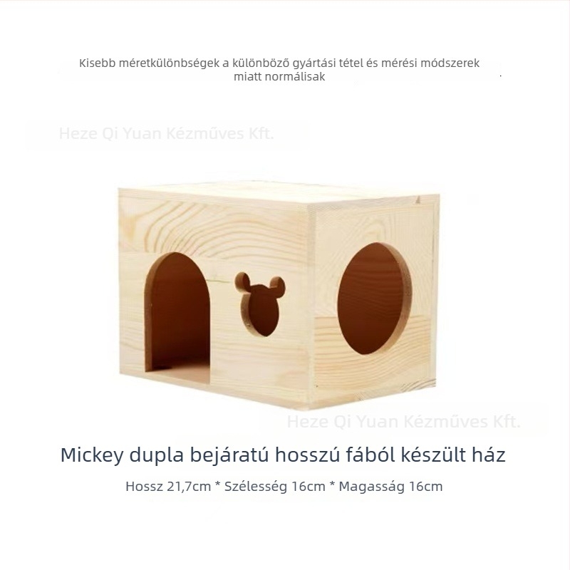 Fából készült hörcsögház (márka: wanye pet; anyag: fa; megfelelő hörcsögnek; évszakok: négy)