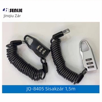Mini jelszavas kábelzár sisakokhoz és kerékpárokhoz – Modell 8303-Q, Anyag: cinkötvözet PVC, zár parollal