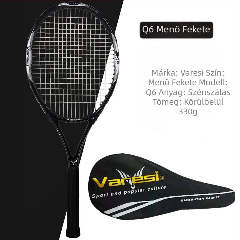 Teniszütő karbon szálas vázzal és nylon húrokkal kezdőknek – magas rugalmasságú edzés szabadtéren