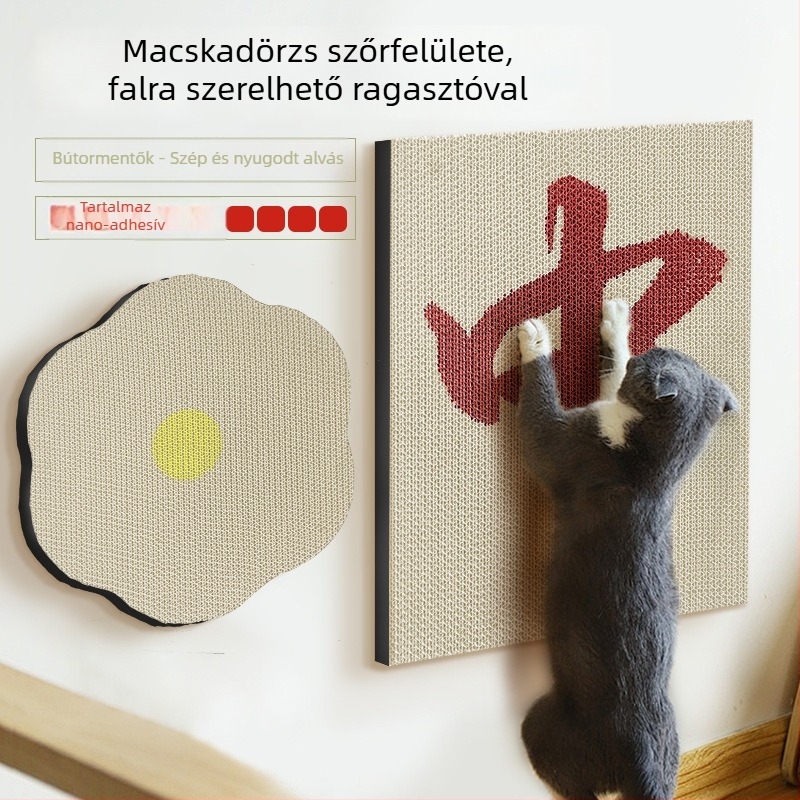 Meow Ji Falra szerelhető macska karcoló deszka kiscicáknak, hullámkartonból, karcolásálló felület, 1 darabos csomag