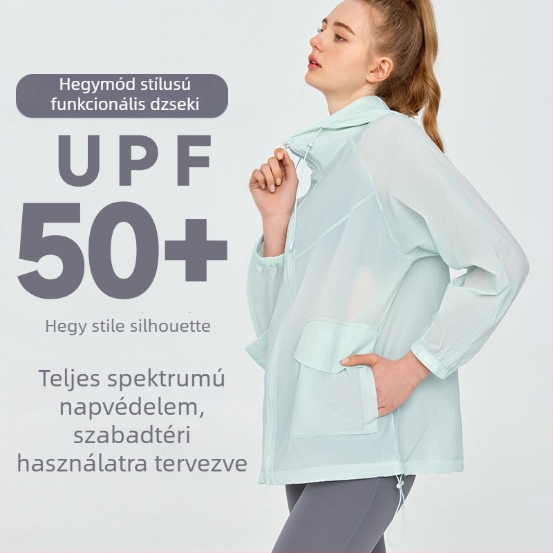 Kapucnival ellátott UV-védő kabát, légáteresztő Ice Silk anyaggal, DSL790, UPF50+