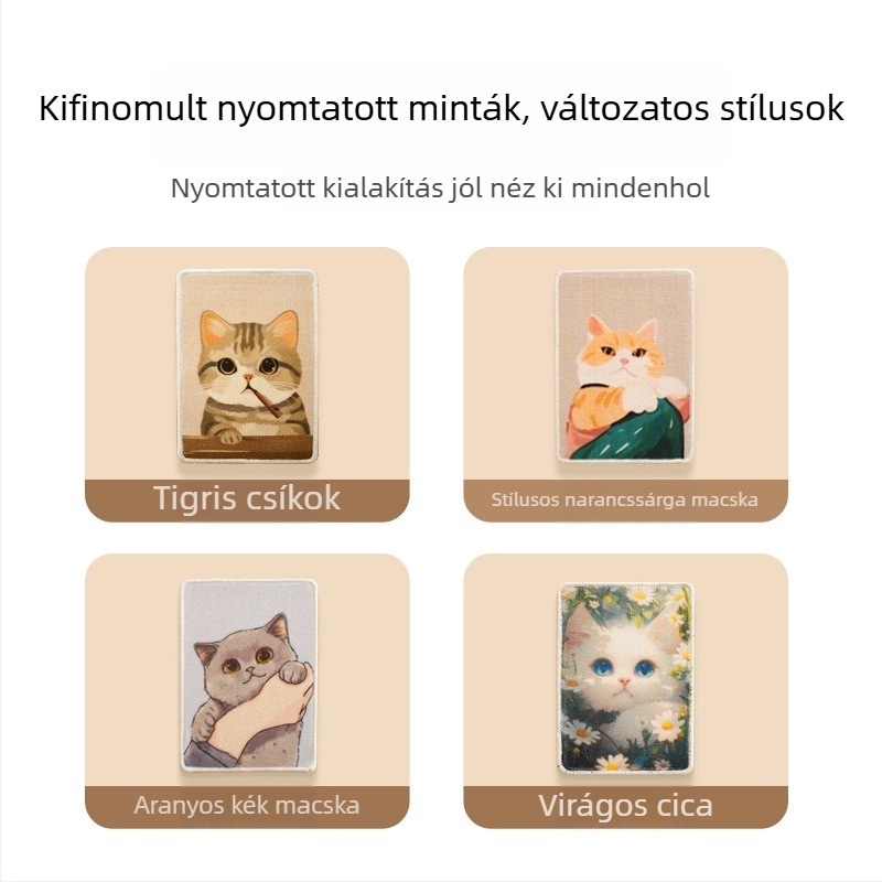 Macska karmoló tábla, függőleges falra szerelhető kivitel – tartós, védi a kanapét, karmok csiszoló játék