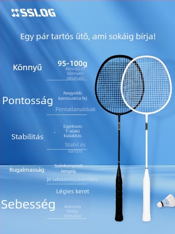 Saisilon karbon- és-kompozit ütő, súly 95–100 g, markolat G5, típus egyenes, groove edge guard