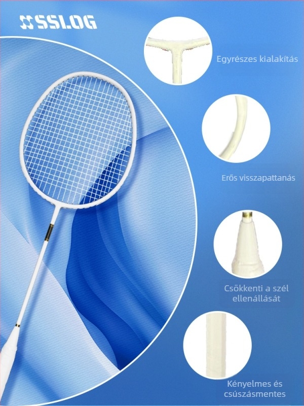 Saisilon karbon- és-kompozit ütő, súly 95–100 g, markolat G5, típus egyenes, groove edge guard
