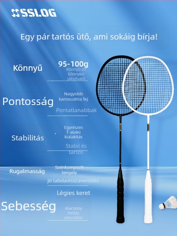Saisilon karbon- és-kompozit ütő, súly 95–100 g, markolat G5, típus egyenes, groove edge guard