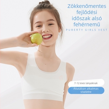 Lányoknak fejlesztési időszakhoz illő melltartó-vest, nylon anyag, teljes kosár, merevítő nélkül, állítható pántok, lélegző