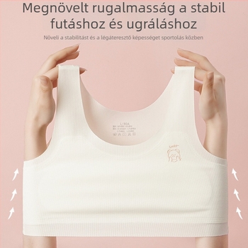 Lányoknak fejlesztési időszakhoz illő melltartó-vest, nylon anyag, teljes kosár, merevítő nélkül, állítható pántok, lélegző